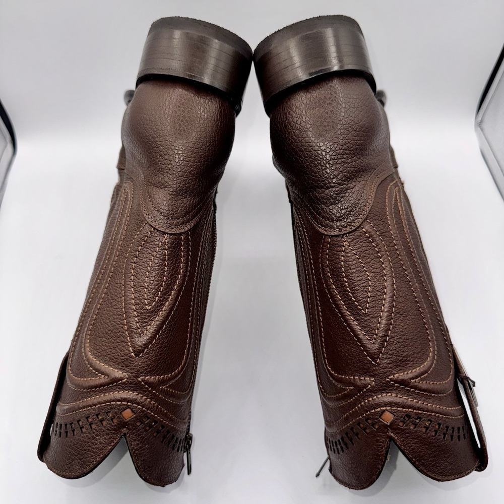 Wild‎ West Roper Boots Men's Size 9 EE Wide Brown Cowhide Leather - Picture 4 of 16
